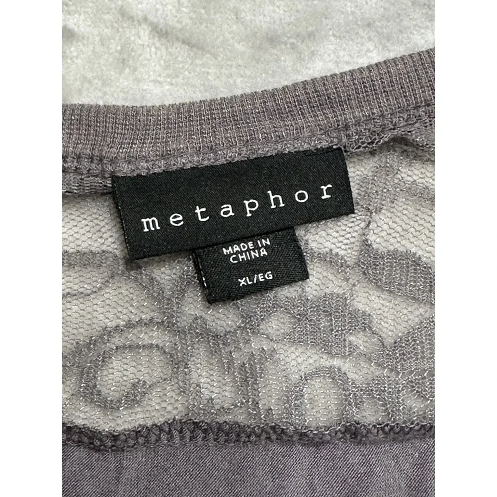 Metaphor‎ Sweater Women's Size XL Gray Open Cardigan 3/4 Sleeve Soft EUC